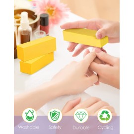 Maryton Nail Buffer Fine Grit Finishing Block, 240 Grit Professional Yellow Buffing Blocks for Natural Nails - Buff Nails Before Gel Polish, 5 Count