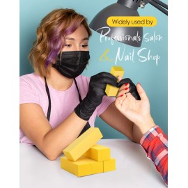 Maryton Nail Buffer Fine Grit Finishing Block, 240 Grit Professional Yellow Buffing Blocks for Natural Nails - Buff Nails Before Gel Polish, 5 Count