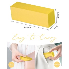 Maryton Nail Buffer Fine Grit Finishing Block, 240 Grit Professional Yellow Buffing Blocks for Natural Nails - Buff Nails Before Gel Polish, 5 Count