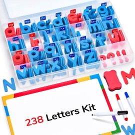 Gamenote Classroom Magnetic Letters Kit 238 Pcs with Double-Side Magnet Board - Foam Alphabet Letters for Kids Spelling and Learning Gamenote Classroom Magnetic Letters Kit 238 Pcs with Double-Side Magnet Board - Foam Alphabet Letters for Kids Spelling and Learning