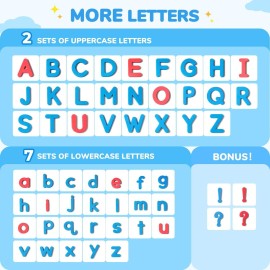 Gamenote Classroom Magnetic Letters Kit 238 Pcs with Double-Side Magnet Board - Foam Alphabet Letters for Kids Spelling and Learning Gamenote Classroom Magnetic Letters Kit 238 Pcs with Double-Side Magnet Board - Foam Alphabet Letters for Kids Spelling and Learning