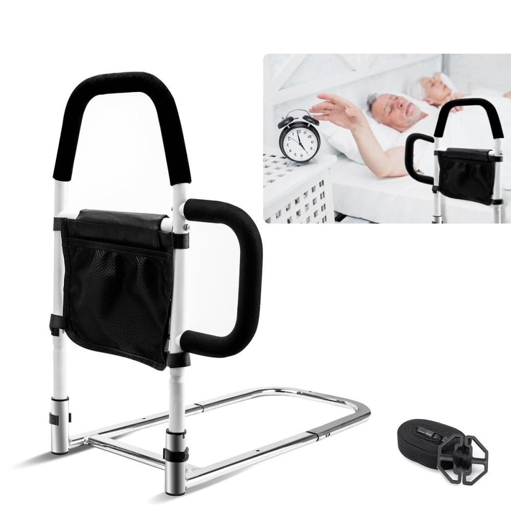 Bed Rails for Elderly Adults Safety-Bed Assist Rail with Double Grab Bars & Fall Prevention Guard & Storage Pocket Fits King, Queen, Full, Twin, Support Up to 300lbs,Height 25.6\'\' (Double Grab Bars) Bed Rails for Elderly Adults Safety-Bed Assist Rail with Double Grab Bars & Fall Prevention Guard & Storage Pocket Fits King, Queen, Full, Twin, Support Up to 300lbs,Height 25.6\'\' (Double Grab Bars)