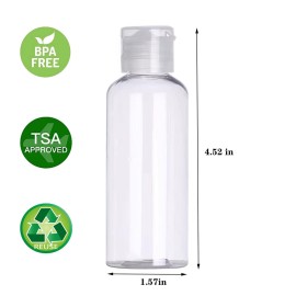 DNSEN 5 Pack 3.4oz Empty Plastic Travel Bottles for Toiletries TSA Approved Leak Proof Squeezable Travel Size Containers Travel Essentials Accessories, clear DNSEN 5 Pack 3.4oz Empty Plastic Travel Bottles for Toiletries TSA Approved Leak Proof Squeezable Travel Size Containers Travel Essentials Accessories, clear