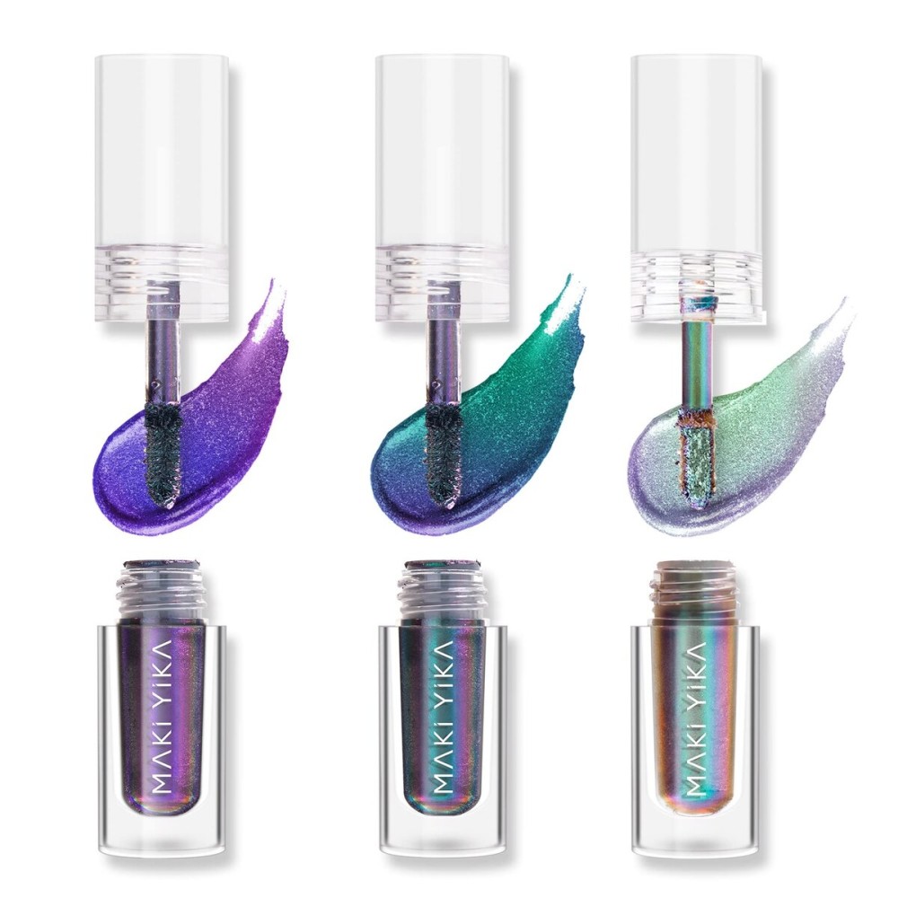 MAKI YIKA 3Pc Glitter Eyeshadow Liquid Multichrome Eyeshadows Long Lasting, Metallic Chameleon Eye Shadow Smudgeproof Holographic Eye Topper Glitters (1+3+6) MAKI YIKA 3Pc Glitter Eyeshadow Liquid Multichrome Eyeshadows Long Lasting, Metallic Chameleon Eye Shadow Smudgeproof Holographic Eye Topper Glitters (1+3+6)