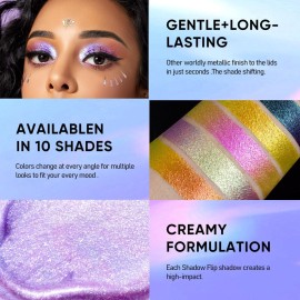 MAKI YIKA 3Pc Glitter Eyeshadow Liquid Multichrome Eyeshadows Long Lasting, Metallic Chameleon Eye Shadow Smudgeproof Holographic Eye Topper Glitters (1+3+6) MAKI YIKA 3Pc Glitter Eyeshadow Liquid Multichrome Eyeshadows Long Lasting, Metallic Chameleon Eye Shadow Smudgeproof Holographic Eye Topper Glitters (1+3+6)