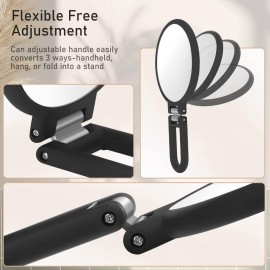CLSEVXY Magnifying Handheld Mirror Double Sided, 1X 15X Magnification Hand Mirror, Travel Folding Held Adjustable Rotation Pedestal Makeup Desk Vanity CLSEVXY Magnifying Handheld Mirror Double Sided, 1X 15X Magnification Hand Mirror, Travel Folding Held Adjustable Rotation Pedestal Makeup Desk Vanity