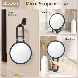 CLSEVXY Magnifying Handheld Mirror Double Sided, 1X 15X Magnification Hand Mirror, Travel Folding Held Adjustable Rotation Pedestal Makeup Desk Vanity CLSEVXY Magnifying Handheld Mirror Double Sided, 1X 15X Magnification Hand Mirror, Travel Folding Held Adjustable Rotation Pedestal Makeup Desk Vanity