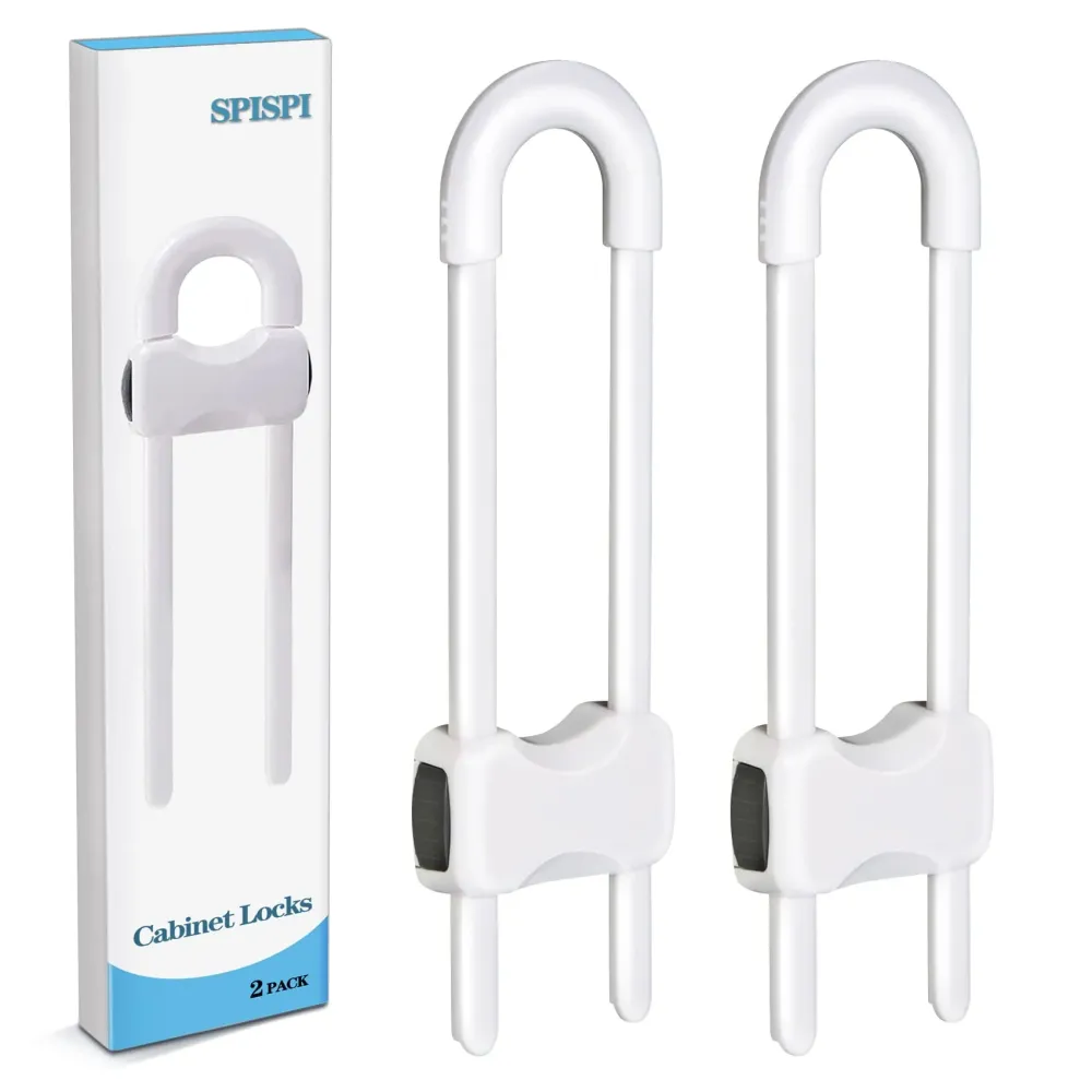 Baby Proofing Cabinets,Cabinet Locks for Babies,U-Shaped Child Locks for Cabinets, Child Proof Cabinet Latches,Child Safety Cabinet Locks with Adjustable by SPISPI (Pack of 2) Baby Proofing Cabinets,Cabinet Locks for Babies,U-Shaped Child Locks for Cabinets, Child Proof Cabinet Latches,Child Safety Cabinet Locks with Adjustable by SPISPI (Pack of 2)