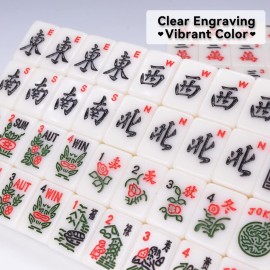 drizzle Travel Mini American Mahjong Set - 166 White Tiles Includes Jokers 0.8 White Melamine Material - with Racks Instructions and Panda Bag 2.20 Pounds drizzle Travel Mini American Mahjong Set - 166 White Tiles Includes Jokers 0.8 White Melamine Material - with Racks Instructions and Panda Bag 2.20 Pounds