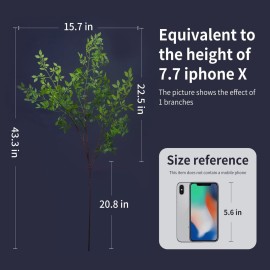 Melorca&Guilla Artificial Plants,2PCS 43.3 Green Nandina Faux Branches for Vase,Artificial Plants for Shop Garden Office Home Dcor Melorca&Guilla Artificial Plants,2PCS 43.3 Green Nandina Faux Branches for Vase,Artificial Plants for Shop Garden Office Home Dcor