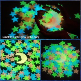 200 Pcs Glow in The Dark Luminous Colorful Stars and Pink Moon Fluorescent Noctilucent Plastic Wall Stickers Murals Decals for Home Art Decor Ceiling Wall Decorate Kids Babys Bedroom Room 200 Pcs Glow in The Dark Luminous Colorful Stars and Pink Moon Fluorescent Noctilucent Plastic Wall Stickers Murals Decals for Home Art Decor Ceiling Wall Decorate Kids Babys Bedroom Room