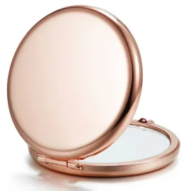 Getinbulk Compact Mirror for Purse, Double-Sided 1X/2X Magnifying Metal Pocket Makeup Mirrors(Round, Rose Gold) Getinbulk Compact Mirror for Purse, Double-Sided 1X/2X Magnifying Metal Pocket Makeup Mirrors(Round, Rose Gold)