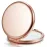 Getinbulk Compact Mirror for Purse, Double-Sided 1X/2X Magnifying Metal Pocket Makeup Mirrors(Round, Rose Gold)