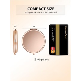 Getinbulk Compact Mirror for Purse, Double-Sided 1X/2X Magnifying Metal Pocket Makeup Mirrors(Round, Rose Gold) Getinbulk Compact Mirror for Purse, Double-Sided 1X/2X Magnifying Metal Pocket Makeup Mirrors(Round, Rose Gold)