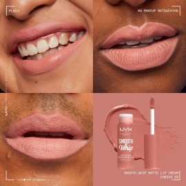 NYX PROFESSIONAL MAKEUP Smooth Whip Matte Lip Cream, Long Lasting, Moisturizing, Vegan Liquid Lipstick - Cheeks (Soft Pinky Nude) NYX PROFESSIONAL MAKEUP Smooth Whip Matte Lip Cream, Long Lasting, Moisturizing, Vegan Liquid Lipstick - Cheeks (Soft Pinky Nude)