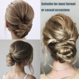 8 Pieces Side Combs, Metal Fork Clip Pins for Buns, 4 Prong Updo U-Shape Sticks for Women Hair Styling Tool Accessories