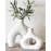 Carrot\'s Den Donut Vase, Set of 2 - White Large Ceramic Vase - Minimalist Nordic, Hollow | Table Centerpiece, Olive Plant, Wedding, Living Room, Bookshelf, Office, Modern Home, Entryway, Console
