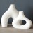 Carrot\'s Den Donut Vase, Set of 2 - White Large Ceramic Vase - Minimalist Nordic, Hollow | Table Centerpiece, Olive Plant, Wedding, Living Room, Bookshelf, Office, Modern Home, Entryway, Console