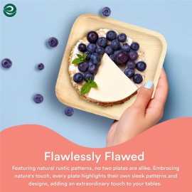 ECO SOUL 50 Count Square Palm Leaf Plates of 6 Inch - Disposable, Eco-Friendly, Biodegradable Bamboo Plates - Perfect for Parties, Catering, Weddings & Large Events ECO SOUL 50 Count Square Palm Leaf Plates of 6 Inch - Disposable, Eco-Friendly, Biodegradable Bamboo Plates - Perfect for Parties, Catering, Weddings & Large Events