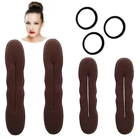 Styla Hair Magic Bun Maker (2 Small, 2 Large) Foam Sponge Bun Shaper Hair Accessories (Brunette) Styla Hair Magic Bun Maker (2 Small, 2 Large) Foam Sponge Bun Shaper Hair Accessories (Brunette)