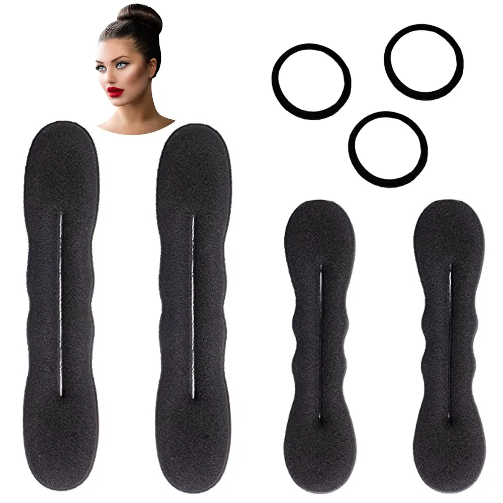 Styla Hair Bun Maker 4 Pack (2 Small, 2 Large) - Foam Sponge Buns with Hair Ties and Shaper Accessories for Updos, Ballet, French Twist, Waves & More! Styla Hair Bun Maker 4 Pack (2 Small, 2 Large) - Foam Sponge Buns with Hair Ties and Shaper Accessories for Updos, Ballet, French Twist, Waves & More!