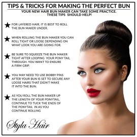 Styla Hair Bun Maker 4 Pack (2 Small, 2 Large) - Foam Sponge Buns with Hair Ties and Shaper Accessories for Updos, Ballet, French Twist, Waves & More! Styla Hair Bun Maker 4 Pack (2 Small, 2 Large) - Foam Sponge Buns with Hair Ties and Shaper Accessories for Updos, Ballet, French Twist, Waves & More!