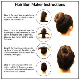 Styla Hair Bun Maker 4 Pack (2 Small, 2 Large) - Foam Sponge Buns with Hair Ties and Shaper Accessories for Updos, Ballet, French Twist, Waves & More! Styla Hair Bun Maker 4 Pack (2 Small, 2 Large) - Foam Sponge Buns with Hair Ties and Shaper Accessories for Updos, Ballet, French Twist, Waves & More!