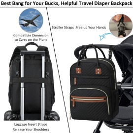 Diaper Bag Backpack for Women Large Capacity with Insulated Pockets Multifunctional Diaper Bags For Baby Girl Boy Waterproof Baby Bags For Mama Maternity Travel Bag Black Diaper Bag Backpack for Women Large Capacity with Insulated Pockets Multifunctional Diaper Bags For Baby Girl Boy Waterproof Baby Bags For Mama Maternity Travel Bag Black