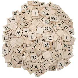400 PCS Wood Scrabble Tiles DIY Wooden Scrabble Le..