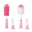 CHEMIMOSO Multifunctional Cleaning Brush, Baby Bottle Brush, Bottle Brush Cleaner (Rotate The Suction Cup to Obtain The Small Bristle Brushes) Set Z, Pink, Silicone and Nylon Brush