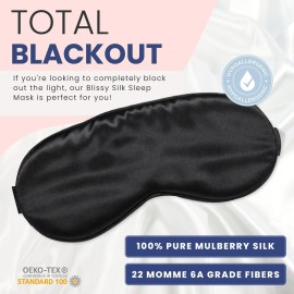 Blissy Silk Sleep Mask - Silk Eye Sleeping Mask for Women & Men for Total Blackout - Silk Eye Mask - 100% Pure Mulberry Silk, 22 Momme 6a Fibers - Blindfold Silk Sleep Mask Side Sleeper Eye Cover Blissy Silk Sleep Mask - Silk Eye Sleeping Mask for Women & Men for Total Blackout - Silk Eye Mask - 100% Pure Mulberry Silk, 22 Momme 6a Fibers - Blindfold Silk Sleep Mask Side Sleeper Eye Cover