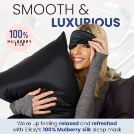 Blissy Silk Sleep Mask - Silk Eye Sleeping Mask for Women & Men for Total Blackout - Silk Eye Mask - 100% Pure Mulberry Silk, 22 Momme 6a Fibers - Blindfold Silk Sleep Mask Side Sleeper Eye Cover Blissy Silk Sleep Mask - Silk Eye Sleeping Mask for Women & Men for Total Blackout - Silk Eye Mask - 100% Pure Mulberry Silk, 22 Momme 6a Fibers - Blindfold Silk Sleep Mask Side Sleeper Eye Cover