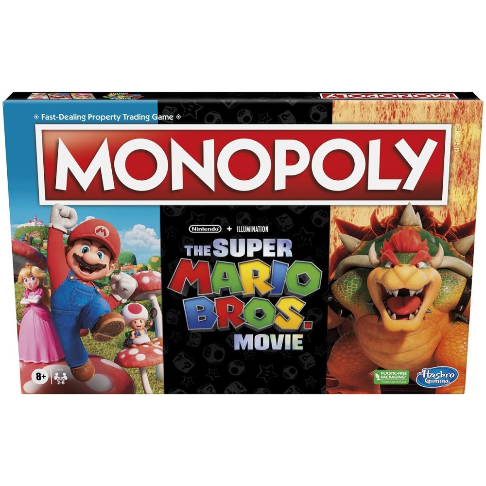 Monopoly The Super Mario Bros. Movie Edition Kids Board Game, Family Games for Super Mario Fans, Ages 8+ (Amazon Exclusive)