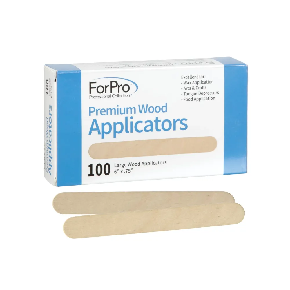 ForPro Professional Collection Premium Wood Applicators, Non-Sterile, Hair Removal Waxing Sticks, Large, 6 L x .75 W, 100-Count ForPro Professional Collection Premium Wood Applicators, Non-Sterile, Hair Removal Waxing Sticks, Large, 6 L x .75 W, 100-Count