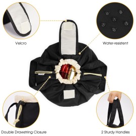 Narwey Barrel Drawstring Makeup Bag Large Cosmetic Bag Make up Bags Women and Girls Toiletry Organizer for Travel Toiletries Accessories Essentials (Black) (Patent) Narwey Barrel Drawstring Makeup Bag Large Cosmetic Bag Make up Bags Women and Girls Toiletry Organizer for Travel Toiletries Accessories Essentials (Black) (Patent)