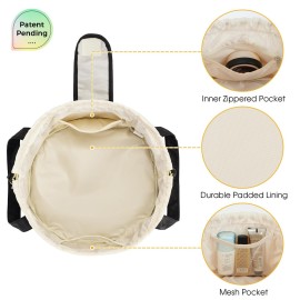 Narwey Barrel Drawstring Makeup Bag Large Cosmetic Bag Make up Bags Women and Girls Toiletry Organizer for Travel Toiletries Accessories Essentials (Black) (Patent) Narwey Barrel Drawstring Makeup Bag Large Cosmetic Bag Make up Bags Women and Girls Toiletry Organizer for Travel Toiletries Accessories Essentials (Black) (Patent)