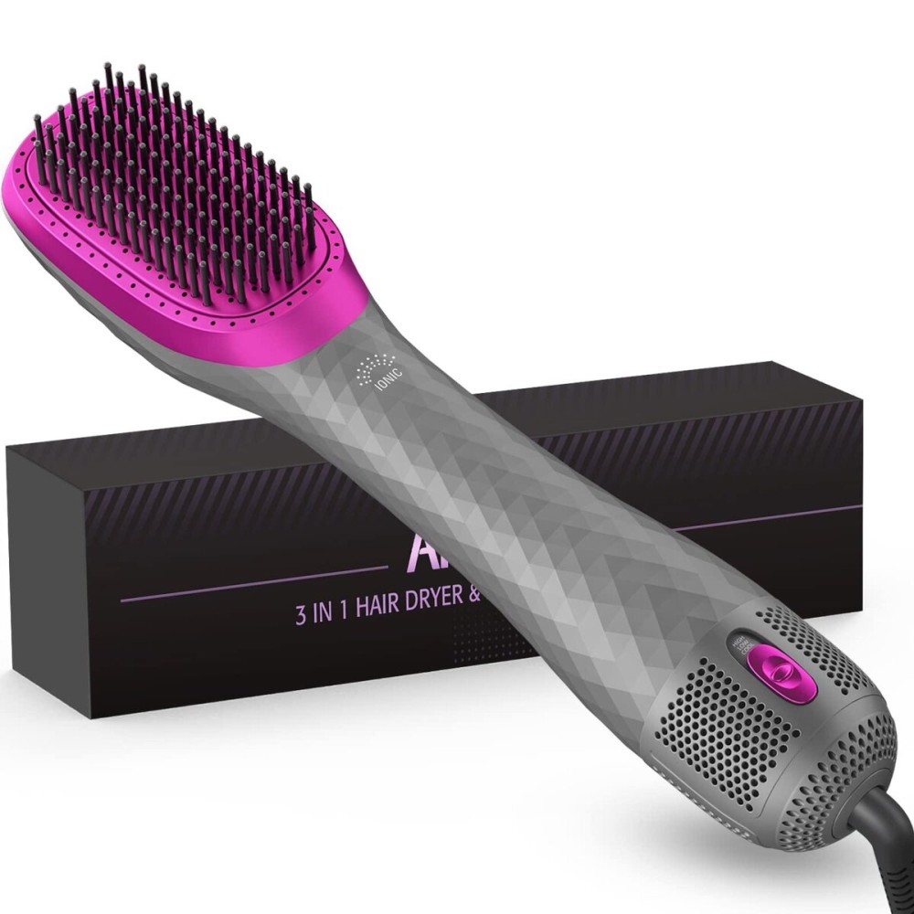 APOKE 3 in 1 Hair Dryer Brush Professional 1200W Powerful Ceramic Tourmaline 3 Heat/2 Speed Settings One Step Hair Dryer and Styler (Gray) APOKE 3 in 1 Hair Dryer Brush Professional 1200W Powerful Ceramic Tourmaline 3 Heat/2 Speed Settings One Step Hair Dryer and Styler (Gray)