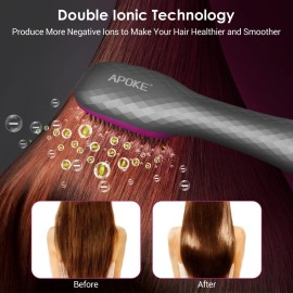 APOKE 3 in 1 Hair Dryer Brush Professional 1200W Powerful Ceramic Tourmaline 3 Heat/2 Speed Settings One Step Hair Dryer and Styler (Gray) APOKE 3 in 1 Hair Dryer Brush Professional 1200W Powerful Ceramic Tourmaline 3 Heat/2 Speed Settings One Step Hair Dryer and Styler (Gray)