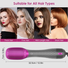 APOKE 3 in 1 Hair Dryer Brush Professional 1200W Powerful Ceramic Tourmaline 3 Heat/2 Speed Settings One Step Hair Dryer and Styler (Gray) APOKE 3 in 1 Hair Dryer Brush Professional 1200W Powerful Ceramic Tourmaline 3 Heat/2 Speed Settings One Step Hair Dryer and Styler (Gray)