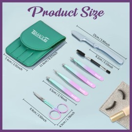 TsMADDTs 7PCS Tweezers for Women Facial Hair, Precision Tweezer Set for Eyebrows with Curved Scissor and Eyebrow Razor for Ingrown Hair TsMADDTs 7PCS Tweezers for Women Facial Hair, Precision Tweezer Set for Eyebrows with Curved Scissor and Eyebrow Razor for Ingrown Hair