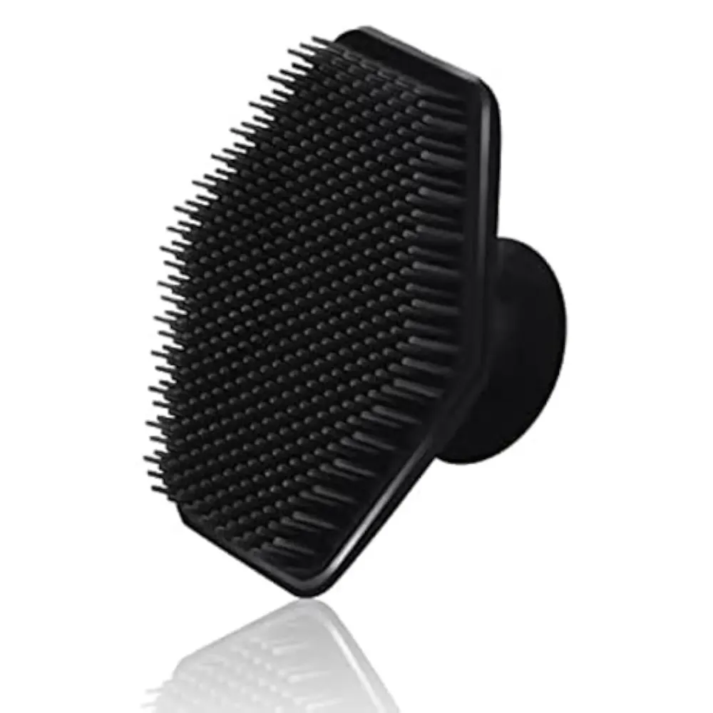 VWMYQ Face Scrubber, Silicone Face Scrubber for Men, Gentle Exfoliator Pad & Massager, Facial Cleansing/Wash Brush - Removes Dead & Dry SkinBlack