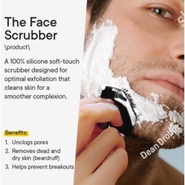 VWMYQ Face Scrubber, Silicone Face Scrubber for Men, Gentle Exfoliator Pad & Massager, Facial Cleansing/Wash Brush - Removes Dead & Dry SkinBlack
