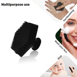 VWMYQ Face Scrubber, Silicone Face Scrubber for Men, Gentle Exfoliator Pad & Massager, Facial Cleansing/Wash Brush - Removes Dead & Dry SkinBlack