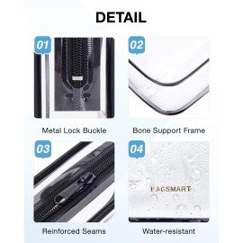 BAGSMART Clear Toiletry Bag, 2 Packs TSA Approved Water resistant Quart Size Travel Organizer, Airport Airline Travel Essential Carry On Makeup Cosmetic Bags for Women, Black BAGSMART Clear Toiletry Bag, 2 Packs TSA Approved Water resistant Quart Size Travel Organizer, Airport Airline Travel Essential Carry On Makeup Cosmetic Bags for Women, Black