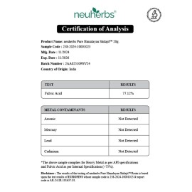 Neuherbs Pure & Original 100% Ayurvedic Himalayan Shilajit/Shilajeet Resin 20G with 75% Fulvic Acid for Men & Women | Energy Boost & Immune Support | Lab Tested 20G Pack of 1 Black