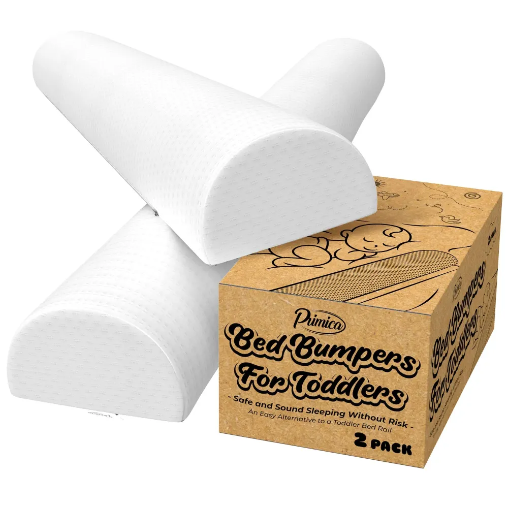 Primica Bed Bumpers for Toddlers - Set of 2 Hypoallergenic Foam Bed Rails for Queen, King, and Twin Beds (2) Primica Bed Bumpers for Toddlers - Set of 2 Hypoallergenic Foam Bed Rails for Queen, King, and Twin Beds (2)