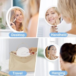 JMH Magnifying Handheld Mirror Double Sided, 1X 20X Magnification Hand Mirror, Travel Folding Held Adjustable Rotation Pedestal, Portable Small Makeup Mirror, 6 Inch JMH Magnifying Handheld Mirror Double Sided, 1X 20X Magnification Hand Mirror, Travel Folding Held Adjustable Rotation Pedestal, Portable Small Makeup Mirror, 6 Inch