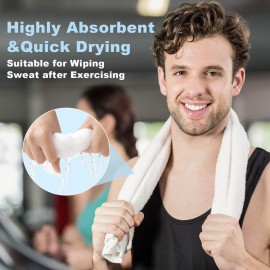 HOMEXCEL Microfiber Washcloths Towel Pack of 24, 12 x 12 Highly Absorbent and Soft Face Towels Wash Cloths for Bathroom, Gym, Hotel and Spa, Fast Drying Multi-Purpose Cleaning Cloth, White HOMEXCEL Microfiber Washcloths Towel Pack of 24, 12 x 12 Highly Absorbent and Soft Face Towels Wash Cloths for Bathroom, Gym, Hotel and Spa, Fast Drying Multi-Purpose Cleaning Cloth, White