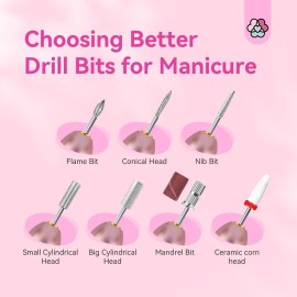 SAVILAND Electric Nail Drill: Rose Electric Nail File 20000RPM Efile Nail Drill Professional Manicure with 6PCS Nail Drill Bits Portable Nail File & Salon Use Manicure Pedicure