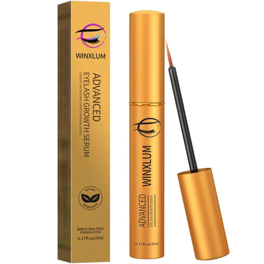 Premium Eyelash Growth Serum, Lash Growth Serum 5ML, Eyebrow Growth Serum with Peptides, Irritation-Free Eyelash Serum to Grow Lashes, Lash Boost for Fuller, Longer, Thicker, and Stronger Lashes, Gold Premium Eyelash Growth Serum, Lash Growth Serum 5ML, Eyebrow Growth Serum with Peptides, Irritation-Free Eyelash Serum to Grow Lashes, Lash Boost for Fuller, Longer, Thicker, and Stronger Lashes, Gold